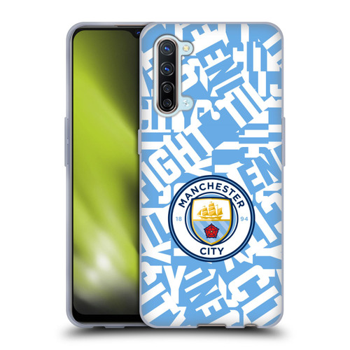 Manchester City Man City FC Graphics Sky Blue Pattern Fight Soft Gel Case for OPPO Find X2 Lite 5G