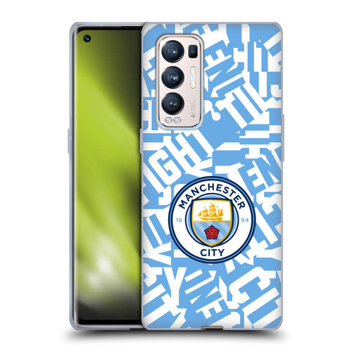 Manchester City Man City FC Graphics Sky Blue Pattern Fight Soft Gel Case for OPPO Find X3 Neo / Reno5 Pro+ 5G