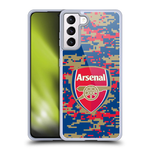 Arsenal FC Crest Patterns Digital Camouflage Soft Gel Case for Samsung Galaxy S21+ 5G