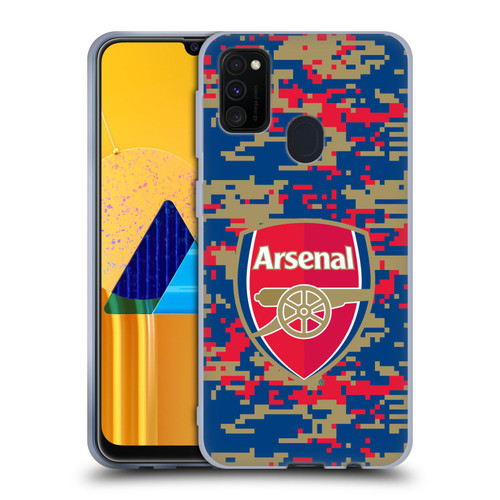 Arsenal FC Crest Patterns Digital Camouflage Soft Gel Case for Samsung Galaxy M30s (2019)/M21 (2020)