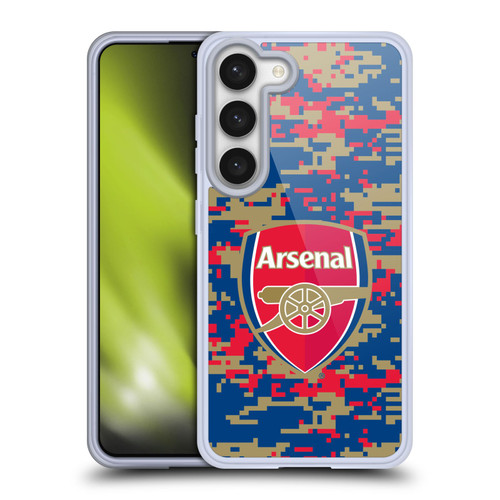 Arsenal FC Crest Patterns Digital Camouflage Soft Gel Case for Samsung Galaxy S23 5G