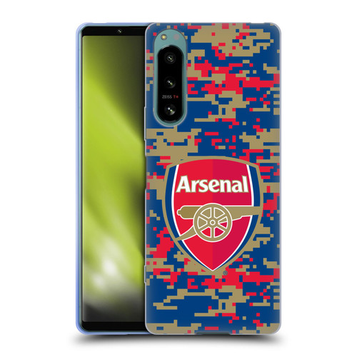 Arsenal FC Crest Patterns Digital Camouflage Soft Gel Case for Sony Xperia 5 IV
