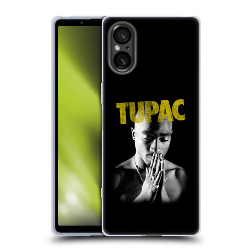 Tupac Shakur Key Art Golden Soft Gel Case for Sony Xperia 5 V 5G