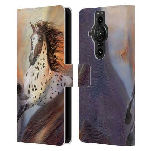 Simone Gatterwe Horses Wild 2 Leather Book Wallet Case Cover For Sony Xperia Pro-I