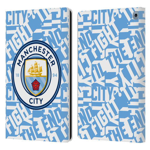 Manchester City Man City FC Graphics Sky Blue Pattern Fight Leather Book Wallet Case Cover For Amazon Fire HD 10 / Plus 2021