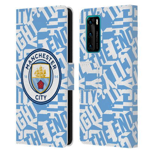 Manchester City Man City FC Graphics Sky Blue Pattern Fight Leather Book Wallet Case Cover For Huawei P40 5G