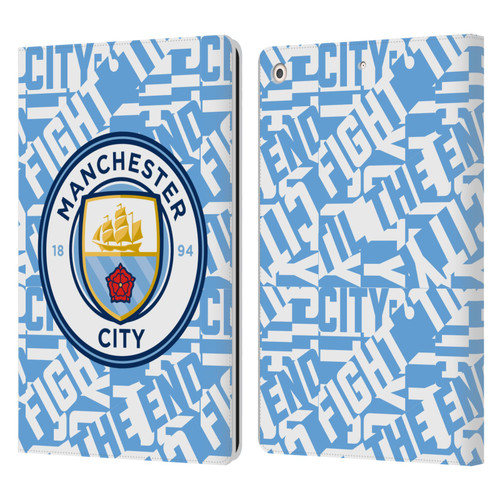 Manchester City Man City FC Graphics Sky Blue Pattern Fight Leather Book Wallet Case Cover For Apple iPad 10.2 2019/2020/2021