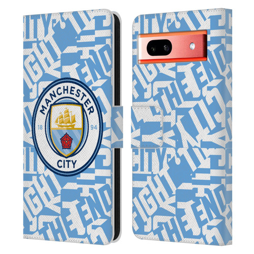 Manchester City Man City FC Graphics Sky Blue Pattern Fight Leather Book Wallet Case Cover For Google Pixel 7a