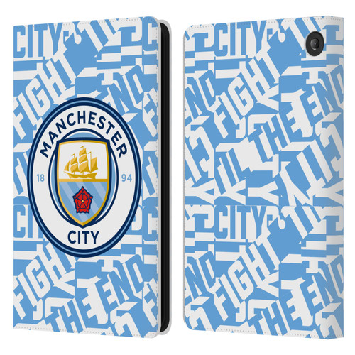 Manchester City Man City FC Graphics Sky Blue Pattern Fight Leather Book Wallet Case Cover For Amazon Fire 7 2022