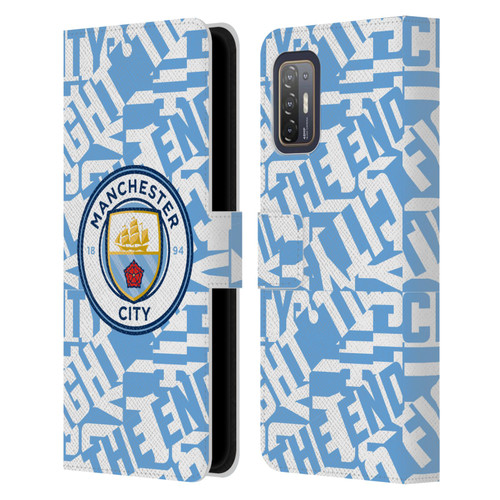 Manchester City Man City FC Graphics Sky Blue Pattern Fight Leather Book Wallet Case Cover For HTC Desire 21 Pro 5G