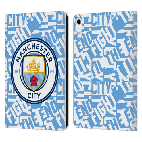 Manchester City Man City FC Graphics Sky Blue Pattern Fight Leather Book Wallet Case Cover For Apple iPad 10.9 (2022)