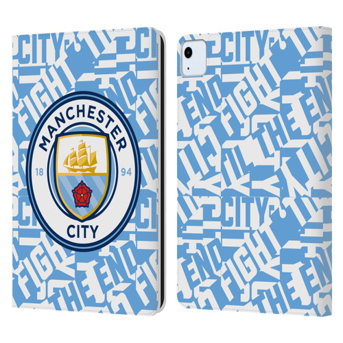 Manchester City Man City FC Graphics Sky Blue Pattern Fight Leather Book Wallet Case Cover For Apple iPad Air 11 2020/2022/2024