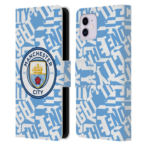 Manchester City Man City FC Graphics Sky Blue Pattern Fight Leather Book Wallet Case Cover For Apple iPhone 11