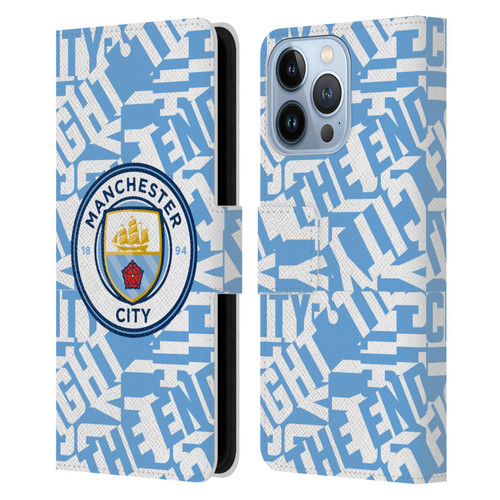 Manchester City Man City FC Graphics Sky Blue Pattern Fight Leather Book Wallet Case Cover For Apple iPhone 13 Pro