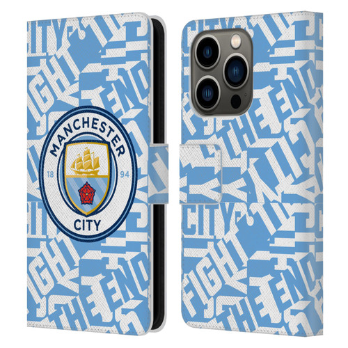 Manchester City Man City FC Graphics Sky Blue Pattern Fight Leather Book Wallet Case Cover For Apple iPhone 14 Pro