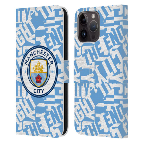 Manchester City Man City FC Graphics Sky Blue Pattern Fight Leather Book Wallet Case Cover For Apple iPhone 15 Pro Max