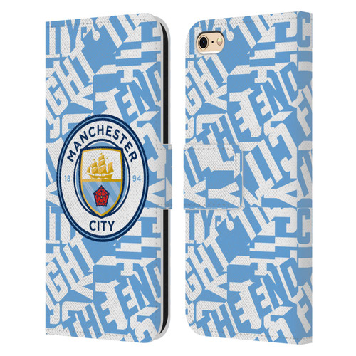 Manchester City Man City FC Graphics Sky Blue Pattern Fight Leather Book Wallet Case Cover For Apple iPhone 6 / iPhone 6s