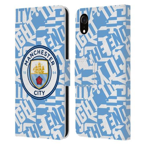 Manchester City Man City FC Graphics Sky Blue Pattern Fight Leather Book Wallet Case Cover For Apple iPhone XR