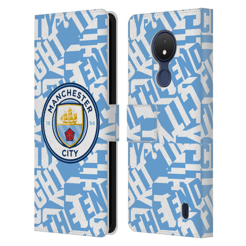 Manchester City Man City FC Graphics Sky Blue Pattern Fight Leather Book Wallet Case Cover For Nokia C21