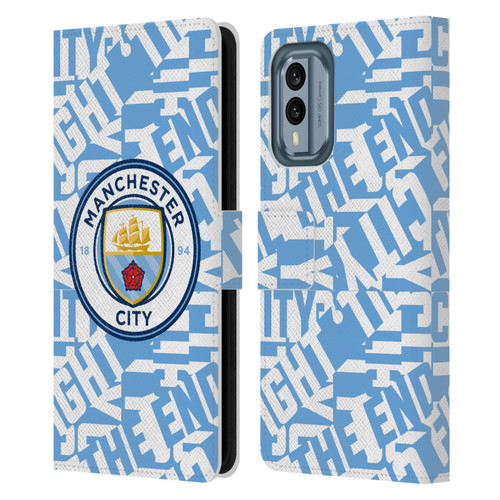 Manchester City Man City FC Graphics Sky Blue Pattern Fight Leather Book Wallet Case Cover For Nokia X30