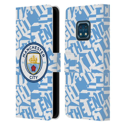 Manchester City Man City FC Graphics Sky Blue Pattern Fight Leather Book Wallet Case Cover For Nokia XR20