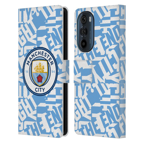 Manchester City Man City FC Graphics Sky Blue Pattern Fight Leather Book Wallet Case Cover For Motorola Edge 30