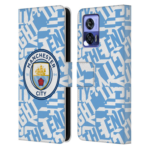 Manchester City Man City FC Graphics Sky Blue Pattern Fight Leather Book Wallet Case Cover For Motorola Edge 30 Neo 5G