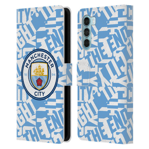 Manchester City Man City FC Graphics Sky Blue Pattern Fight Leather Book Wallet Case Cover For Motorola Edge S30 / Moto G200 5G