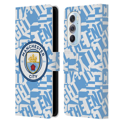 Manchester City Man City FC Graphics Sky Blue Pattern Fight Leather Book Wallet Case Cover For Motorola Edge X30