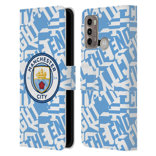 Manchester City Man City FC Graphics Sky Blue Pattern Fight Leather Book Wallet Case Cover For Motorola Moto G60 / Moto G40 Fusion