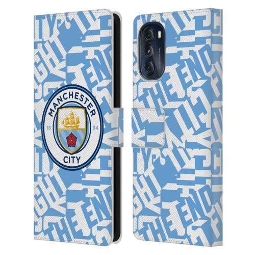 Manchester City Man City FC Graphics Sky Blue Pattern Fight Leather Book Wallet Case Cover For Motorola Moto G (2022)