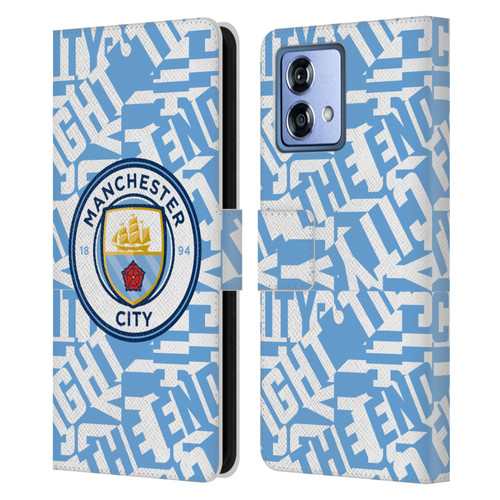 Manchester City Man City FC Graphics Sky Blue Pattern Fight Leather Book Wallet Case Cover For Motorola Moto G84 5G