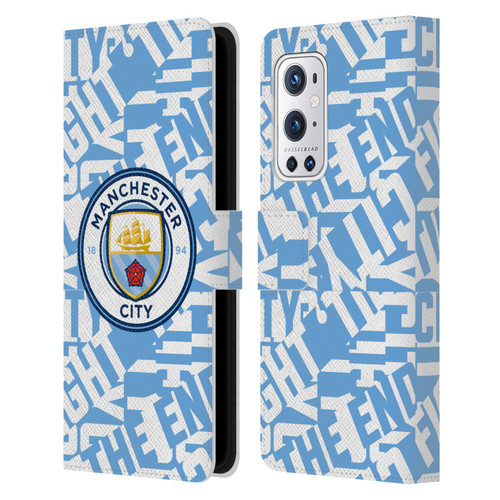 Manchester City Man City FC Graphics Sky Blue Pattern Fight Leather Book Wallet Case Cover For OnePlus 9 Pro