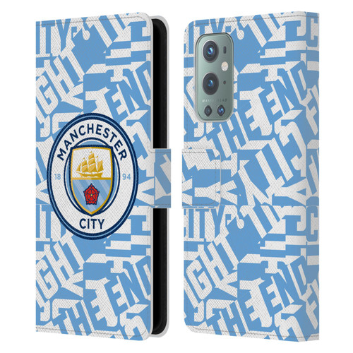 Manchester City Man City FC Graphics Sky Blue Pattern Fight Leather Book Wallet Case Cover For OnePlus 9