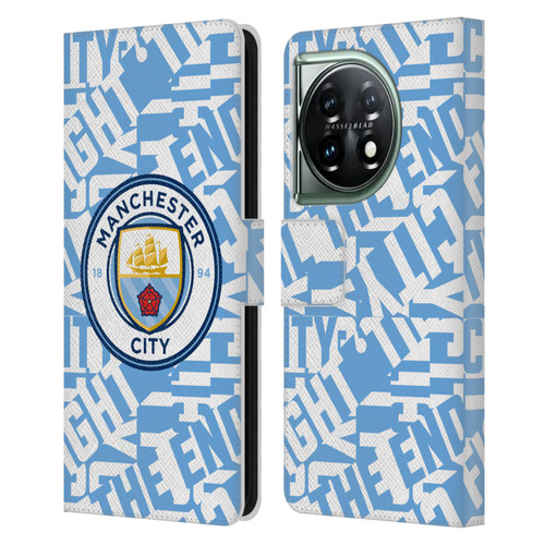 Manchester City Man City FC Graphics Sky Blue Pattern Fight Leather Book Wallet Case Cover For OnePlus 11 5G