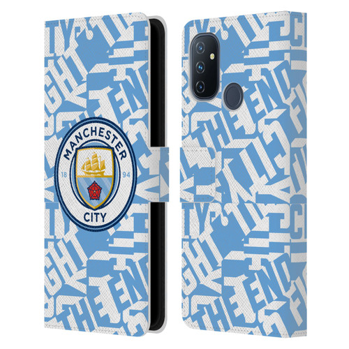 Manchester City Man City FC Graphics Sky Blue Pattern Fight Leather Book Wallet Case Cover For OnePlus Nord N100