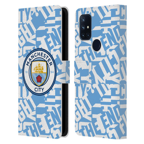 Manchester City Man City FC Graphics Sky Blue Pattern Fight Leather Book Wallet Case Cover For OnePlus Nord N10 5G