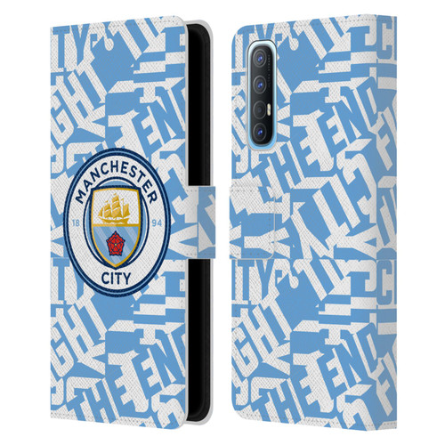 Manchester City Man City FC Graphics Sky Blue Pattern Fight Leather Book Wallet Case Cover For OPPO Find X2 Neo 5G