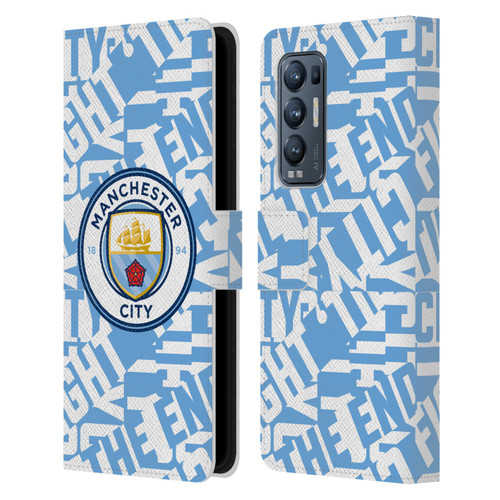 Manchester City Man City FC Graphics Sky Blue Pattern Fight Leather Book Wallet Case Cover For OPPO Find X3 Neo / Reno5 Pro+ 5G