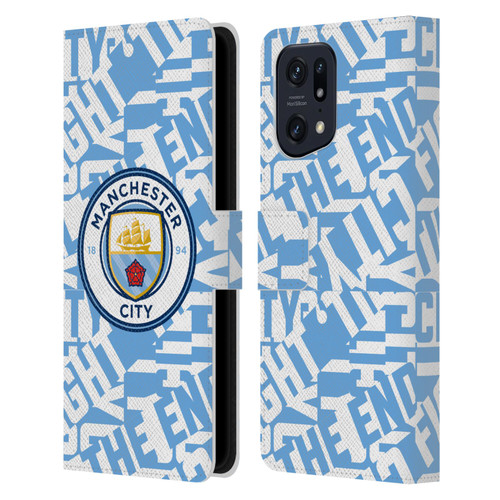 Manchester City Man City FC Graphics Sky Blue Pattern Fight Leather Book Wallet Case Cover For OPPO Find X5