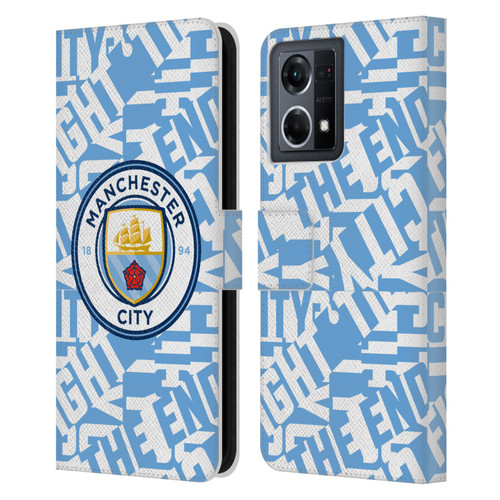 Manchester City Man City FC Graphics Sky Blue Pattern Fight Leather Book Wallet Case Cover For OPPO Reno8 4G