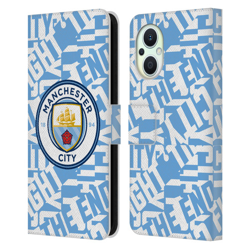 Manchester City Man City FC Graphics Sky Blue Pattern Fight Leather Book Wallet Case Cover For OPPO Reno8 Lite