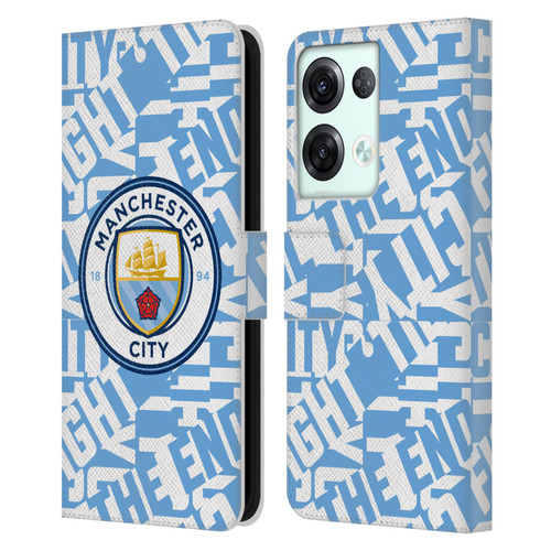 Manchester City Man City FC Graphics Sky Blue Pattern Fight Leather Book Wallet Case Cover For OPPO Reno8 Pro