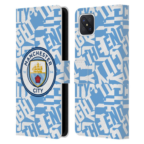 Manchester City Man City FC Graphics Sky Blue Pattern Fight Leather Book Wallet Case Cover For OPPO Reno4 Z 5G