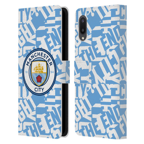 Manchester City Man City FC Graphics Sky Blue Pattern Fight Leather Book Wallet Case Cover For Samsung Galaxy A02/M02 (2021)