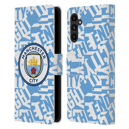 Manchester City Man City FC Graphics Sky Blue Pattern Fight Leather Book Wallet Case Cover For Samsung Galaxy A13 5G (2021)