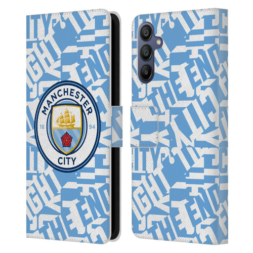 Manchester City Man City FC Graphics Sky Blue Pattern Fight Leather Book Wallet Case Cover For Samsung Galaxy A15