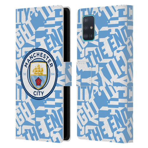 Manchester City Man City FC Graphics Sky Blue Pattern Fight Leather Book Wallet Case Cover For Samsung Galaxy A51 (2019)