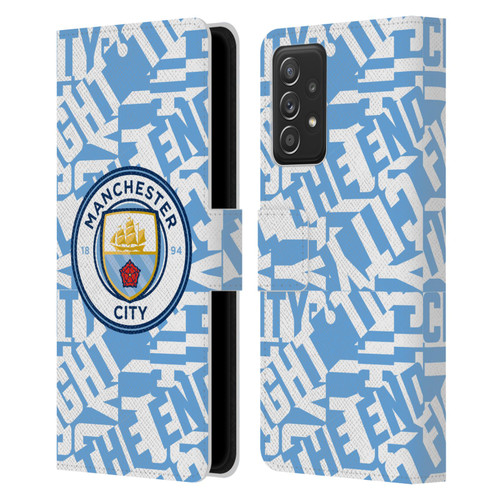 Manchester City Man City FC Graphics Sky Blue Pattern Fight Leather Book Wallet Case Cover For Samsung Galaxy A53 5G (2022)