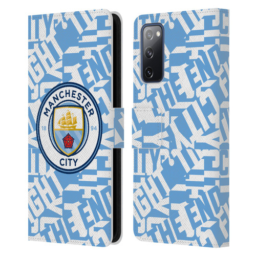 Manchester City Man City FC Graphics Sky Blue Pattern Fight Leather Book Wallet Case Cover For Samsung Galaxy S20 FE / 5G